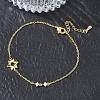 Brass Micro Pave Clear Cubic Zirconia Link Bracelets BJEW-E114-01A-G-2