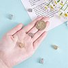 10Pcs 2 Colors Brass Micro Pave Cubic Zirconia Pendants ZIRC-SZ0004-84-3