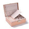 PU Imitation Leather Jewelry Organizer Box with Lock CON-P016-B02-6