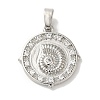 Rack Plating Brass Micro Pave Cubic Zirconia Pendant KK-U027-15P-1