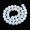 Frosted Imitation Jade Glass Beads Strands GLAA-T032-J10mm-MBB02-1