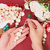Wood Round Beads Pendant Decoration HJEW-CA00009-3