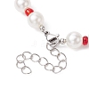 Fruit Polymer Clay & Glass Seed & Acrylic Pearl Beaded Necklace NJEW-JN04582-01-5