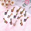 35Pcs 7 Colors Printed Alloy Pendants PALLOY-SZ0001-33-3