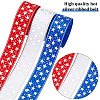  3 Rolls 3 Colors Independence Day Theme Polyester Grosgrain Ribbon OCOR-NB0001-69-3