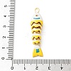 Brass Micro Pave Orange Cubic Zirconia Pendants CU-CBA03AF-15G-01-3