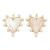 Brass Pave Natural Freshwater Shell Pendants LS-KK-U058-25G-02-1