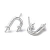 Rhodium Plated 925 Sterling Silver Stud Earring Findings STER-M115-06P-2