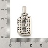 Brass Micro Pave Clear Cubic Zirconia Pendants KK-B099-01P-B-3