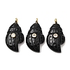 Natural Obsidian Carved Pendants G-H357-05G-03-1