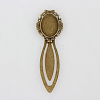 Iron Bookmark Cabochon Settings PALLOY-N0084-23AB-NF-1