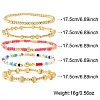 Vintage Bohemian Glass Tila Beaded Stretch Tile Bracelet Sets BU0757-1-5