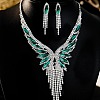 Rhinestone Butterfly Tassel Pendant Necklace & Horse Eye Tassel Stud Earrings Sets for Women WGCD1FC-01-2