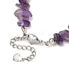Natural Amethyst Chip Beads & Synthetic Turquoise Beaded Bracelets for Women BJEW-JB12416-01-4