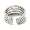 Non-Tarnish 304 Stainless Steel Open Cuff Rings RJEW-Z018-33P-3