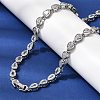 Brass Micro Pave Cubic Zirconia Geometric Tennis Necklaces NJEW-C121-02B-P-1