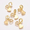 Brass Micro Pave Cubic Zirconia European Dangle Charms ZIRC-E146-02G-1