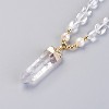 Natural Quartz Crystal Pendant Necklaces NJEW-I220-01-2