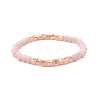 Gold-tone Miyuki Elastic Crystal Beaded Bracelet with Acrylic Tube Beads ST9476062-1