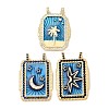 Brass Micro Pave Cubic Zirconia Pendants KK-K408-72G-1