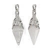 Natural Quartz Crystal Faceted Bicone Big Pendants G-Z101-03P-05-1