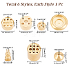 7Pcs 6 Style Brass Incense Burner Holder AJEW-CA0002-55-2