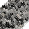 Natural Black Tourmalinated Quartz Beads Strands GG-CBA20C8-A01-8MM-2