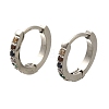 304 Stainless Steel Micro Pave Cubic Zirconia Huggie Hoop Earrings EJEW-C096-01I-P-2