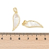 Brass Pave Natural White Shell Pendants KK-R213-02G-02-3