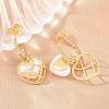 Valentine's Day Heart Brass Micro Pave Clear Cubic Zirconia Dangle Stud Earrings EJEW-Z164-04G-2