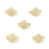 Rack Plating Brass Pave Cubic Zirconia Slide Charms KK-G464-03G-4