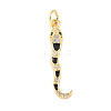 Brass Micro Pave Cubic Zirconia Enamel Pendants LS-KK-D354-06G-B-1