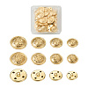 80Pcs 8 Style Brass Shank Buttons BUTT-TA0001-08G-9