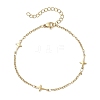 304 Stainless Steel Cross Link Bracelets for Women BJEW-JB12360-02-3