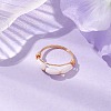 Copper Wire Wrapped Horse Eye Natural Shell Finger Rings for Women RJEW-TA00136-2