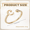 1Pc Brass Micro Pave Clear Cubic Zirconia Open Cuff Rings for Women RJEW-LP0002-37C-2