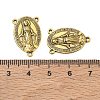 Holy Oval Carved Virgin Mary Tibetan Style Alloy Chandelier Component Links TIBEP-LF0961YKG-AG-FF-4