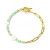 Dyed Natural Freshwater Shell Beads Link Bracelets BJEW-JB13682-4
