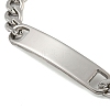 Non-Tarnish 304 Stainless Steel Curb Chain ID Bracelets for Women BJEW-U003-03P-2