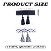 2Pcs 2 Colors Handmade Cotton Cord Braided Bracelets for Women BJEW-LP0002-38-2