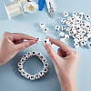 20Pcs White Cube Letter Silicone Beads 12x12x12mm Square Dice Alphabet Beads with 2mm Hole Spacer Loose Letter Beads for Bracelet Necklace Jewelry Making JX432D-5