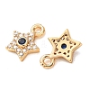 Brass Micro Pave Cubic Zirconia Charms CU-K002-01A-02-3