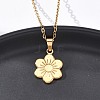 304 Stainless Steel Flower Pendant Necklaces NJEW-H059-30D-G-2