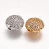 Brass Micro Pave Cubic Zirconia Beads ZIRC-G096-38-1