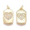 Brass Micro Pave Cubic Zirconia Pendants X-ZIRC-G168-43G-2