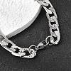 201 Stainless Steel Cuban Link Chains Bracelets for Women Men STAS-T077-19A-02P-2