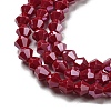 Opaque Solid Color Electroplate Glass Beads Strands EGLA-A039-P4mm-A01-3