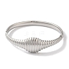 Non-Tarnish 304 Stainless Steel Grooved Hinged Bangles for Women BJEW-I315-16P-2