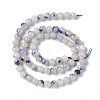 Natural Blue White Dumortierite Round Beads Strands G-E265-01B-2