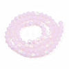 Imitation Jade Bicone Frosted Glass Bead Strands GLAA-F029-JM4mm-A02-2